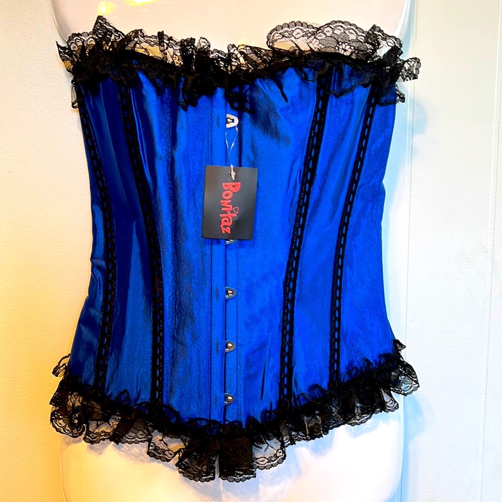 ❤️ Bonitaz ❤️ Blue Black Corset